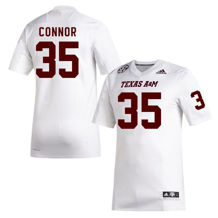 Men #35 Jonah Connor Texas A&M Aggies College Football Jerseys Stitched Sale-White